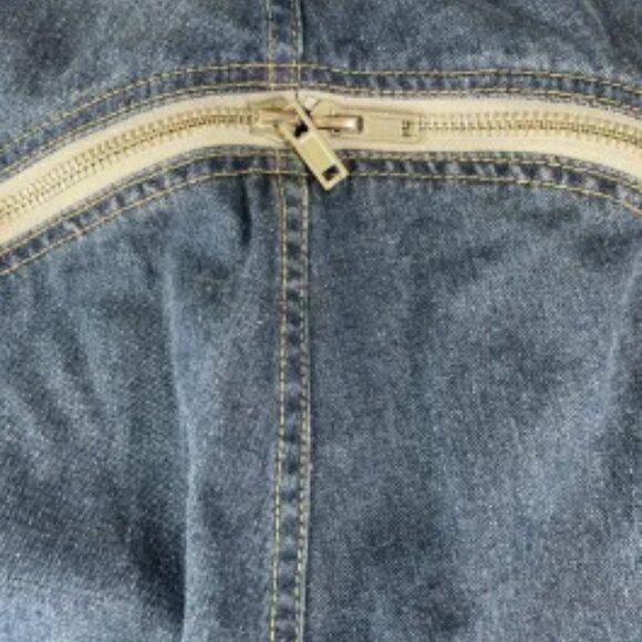 Mijko Zipper Jeans Mens 2XL Blue Gradient Baggy Denim Y2K Statement Streetwear - Picture 13 of 13